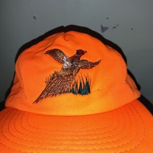 Vibrant Winchester Orange Embroidered Bird Hat